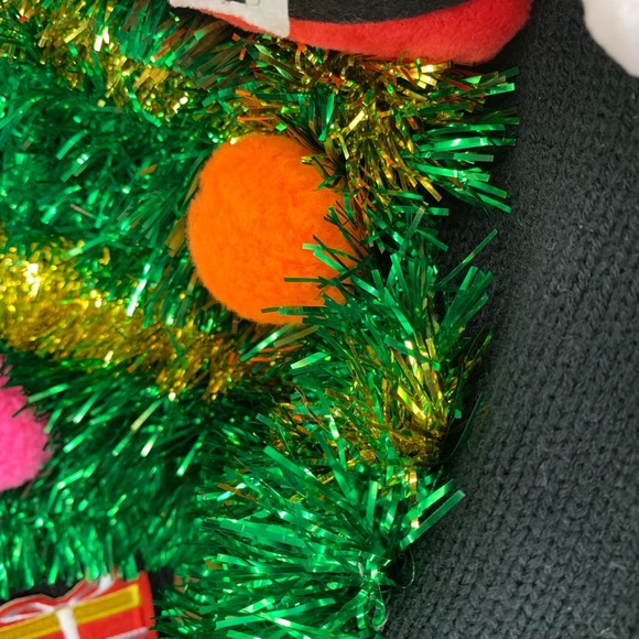 Santa Claus Christmas Tree Ho Ho Tinsel Ugly Sweater Christmas Holiday Size L - Picture 5 of 7